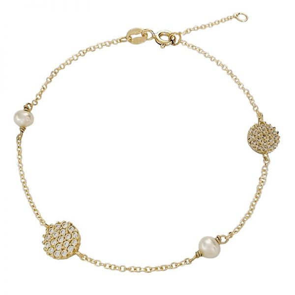 Golden Bracelet with Pearls