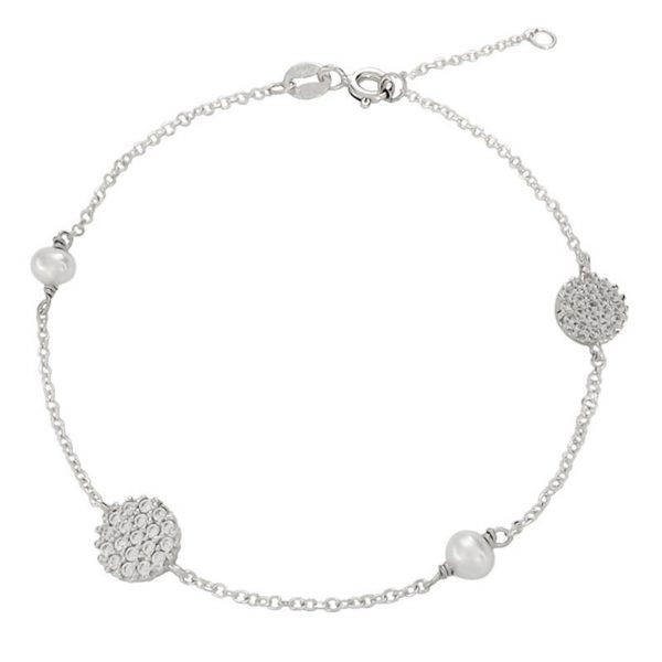 Platinum Bracelet with Pearls