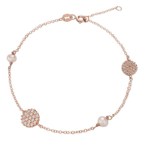 Bracelet in pink gold with Pearls