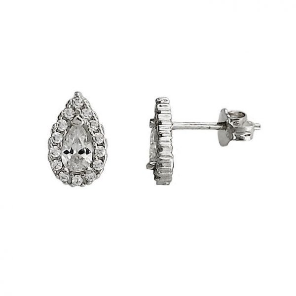 Platinum tear earrings