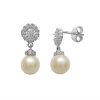 Earrings Rosette with Pearl