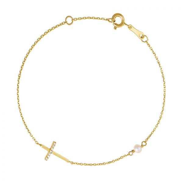 Women's Cross Bracelet & Pearl