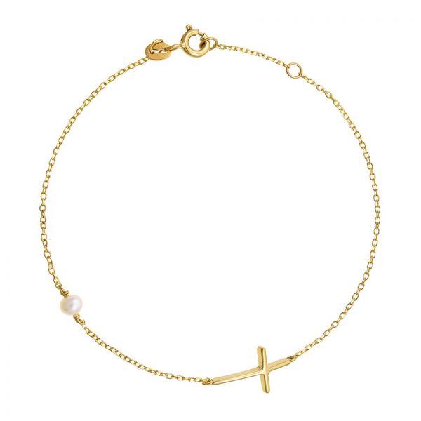 Women's Cross Bracelet & Pearl