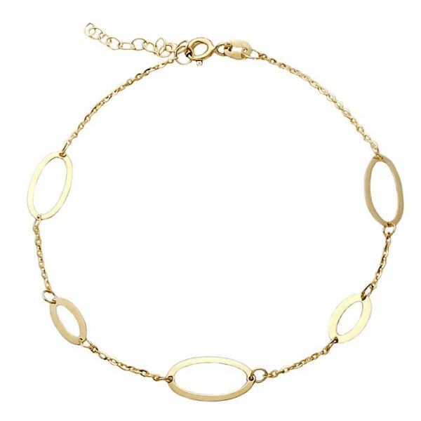 Golden bracelet with oval