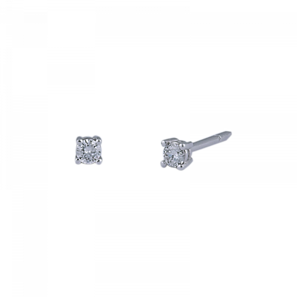 Solitaire Earrings with Diamonds