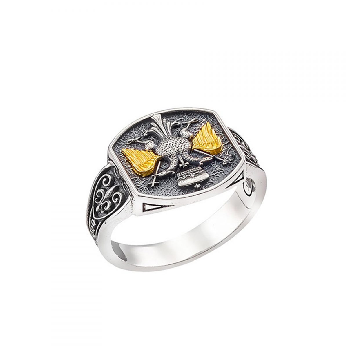 Silver Biceps Eagle Ring