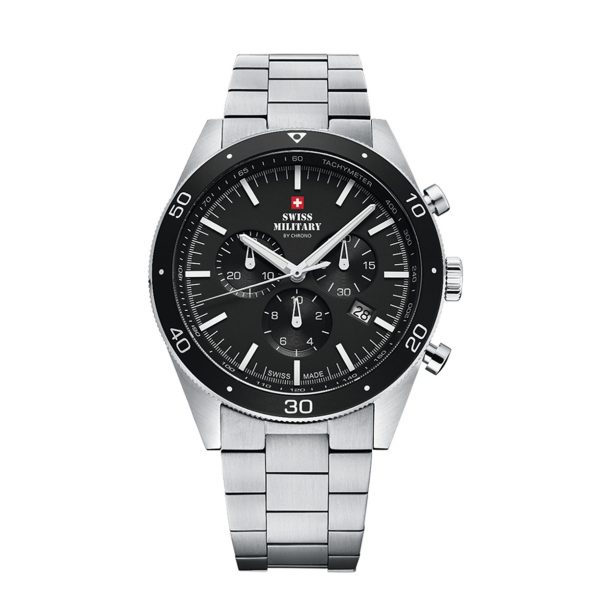 SWISS MILITARY BY CHRONO SILVER STAINLESS STEEL BRACELET