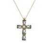 Necklace Cross with white stones