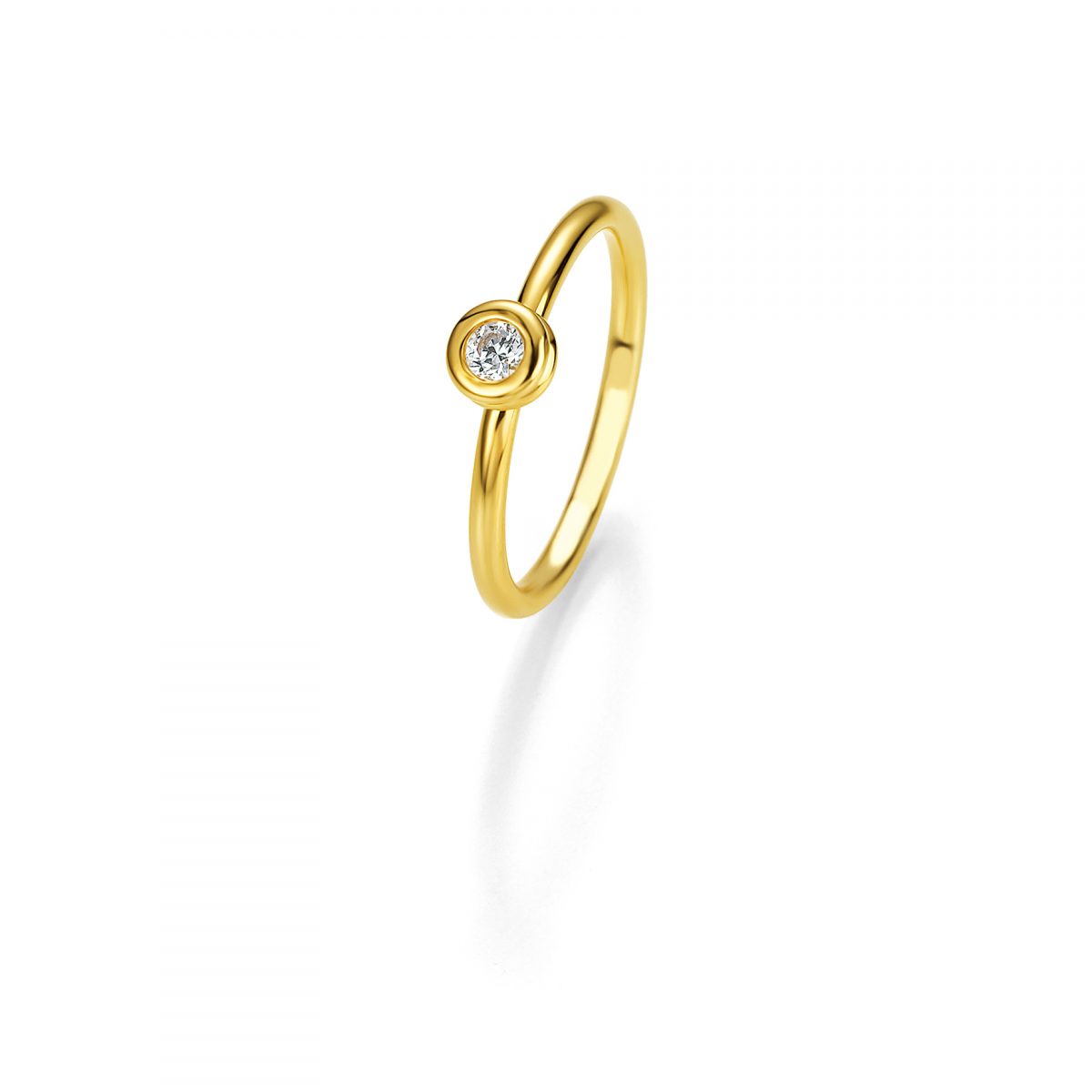 Solitaire K18 Ring with Diamond