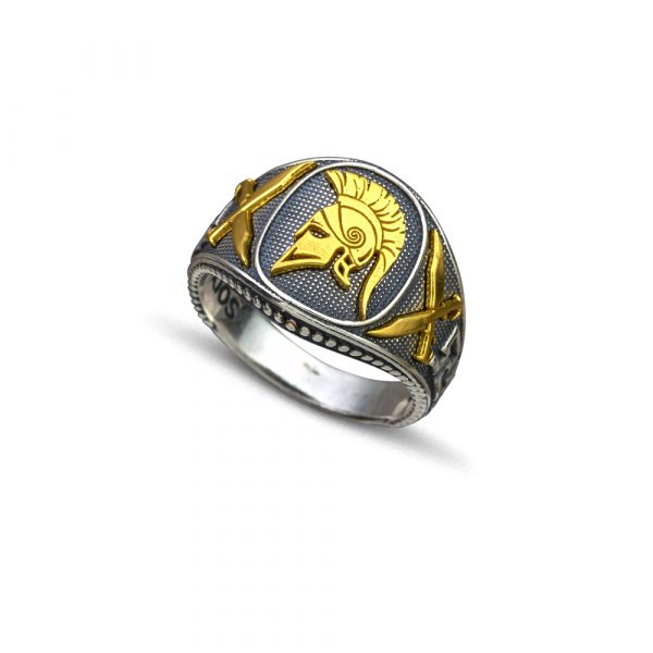 Silver Ring with Spartan Warrior