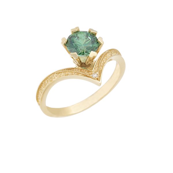 Ring Monopetro with Green stone