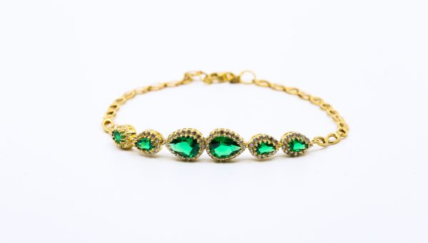 Women's Bracelet with green stones