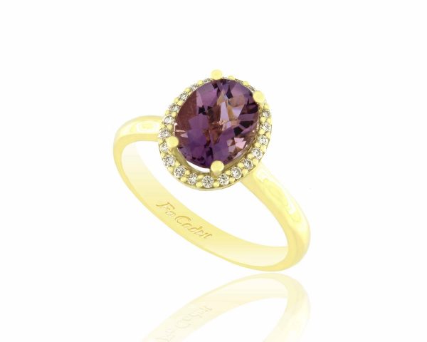 Ring with Amethyst & Diamonds