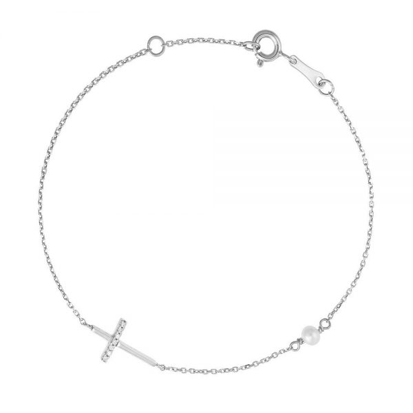 Women's Cross Bracelet & Pearl