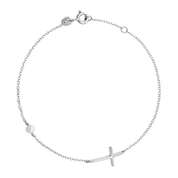 Women's Cross Bracelet & Pearl