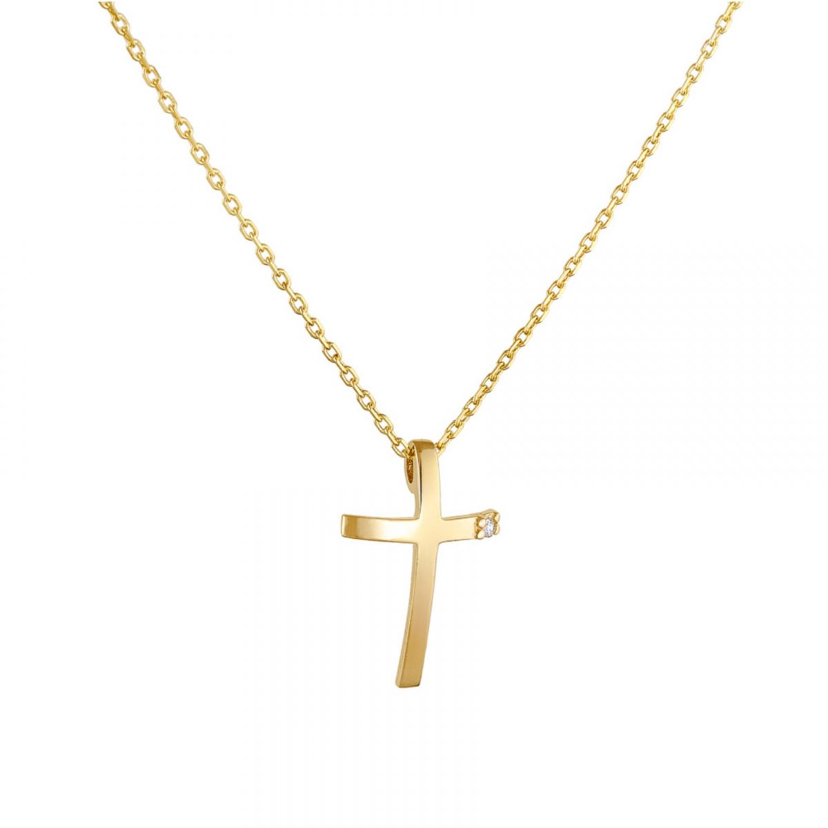 Necklace Cross K18 with Diamond