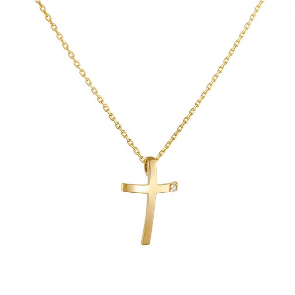 Necklace Cross K18 with Diamond