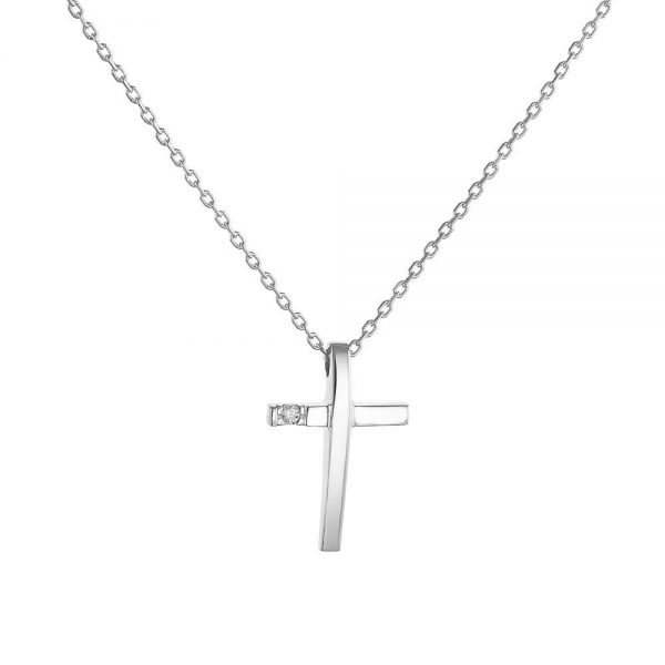 Necklace Cross K18 with Diamond