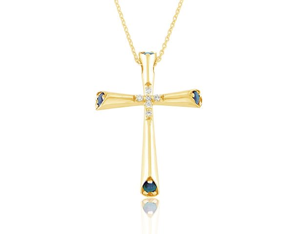 Cross K14 with Diamonds & Sapphires