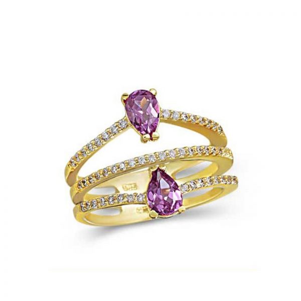 Ring with Purple Stones