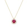 Rosette necklace with Red stone