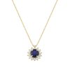 Rosette necklace with Blue stone