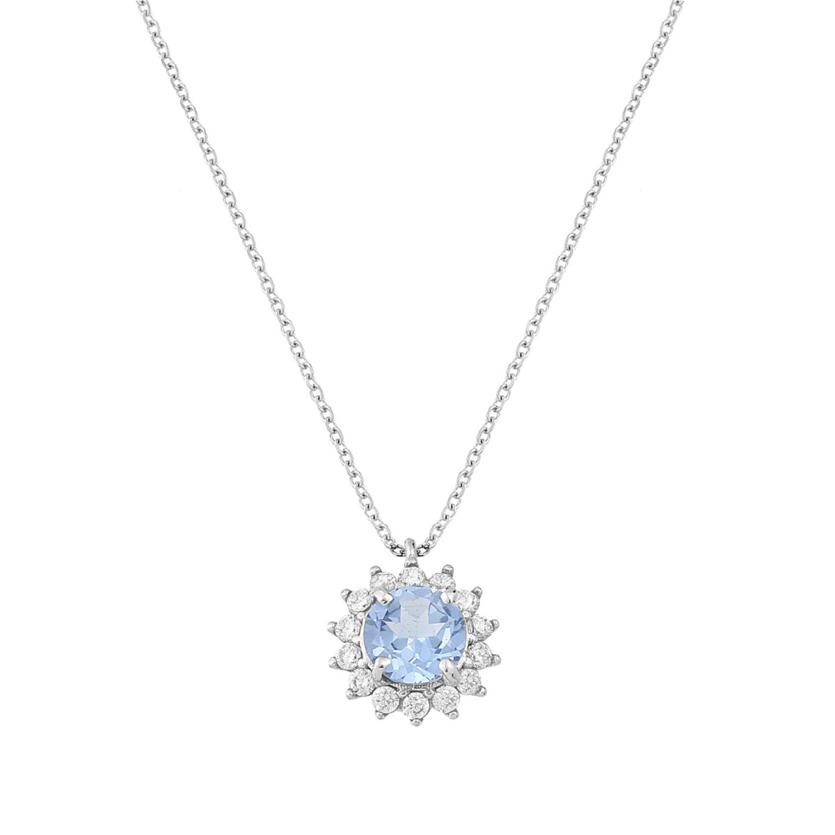 Rosette necklace with Blue stone