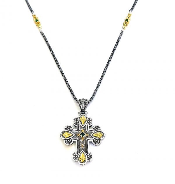 Silver cross with chain