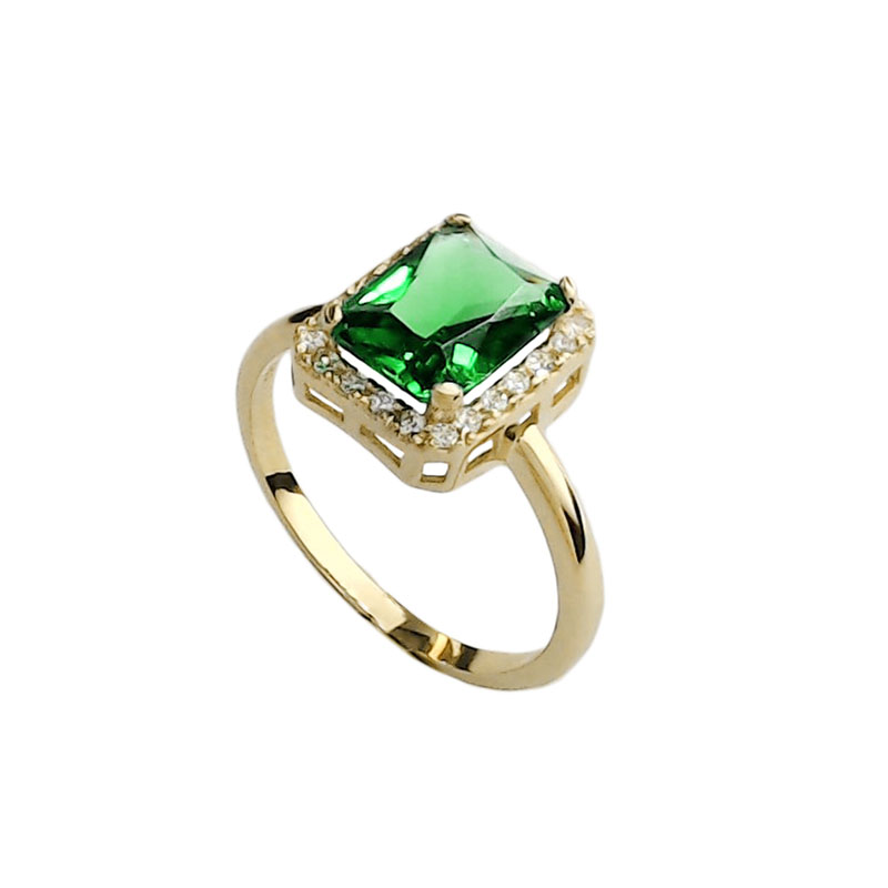 Δαχτυλίδι Ροζέτα με πράσινη πέτρα