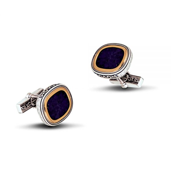 Silver Cufflinks with Lapis Lazouli