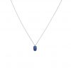 Platinum necklace with blue stone