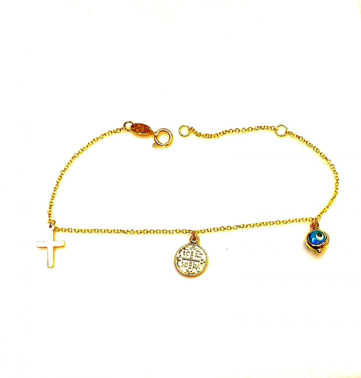 Golden bracelet cross,konstantinato & bleed