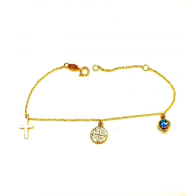 Golden bracelet cross,konstantinato & bleed