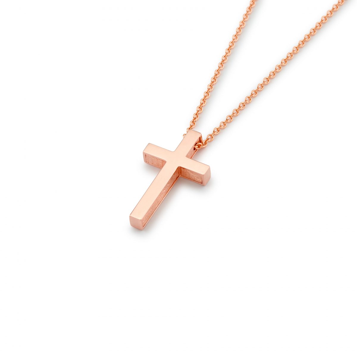 18-carat 18-carat Pink Cross with chain