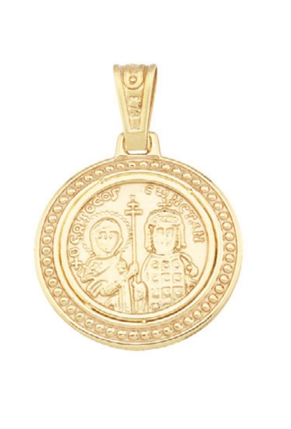 Φυλαχτό μενταγιόν Παναγία & κωνσταντινάτο