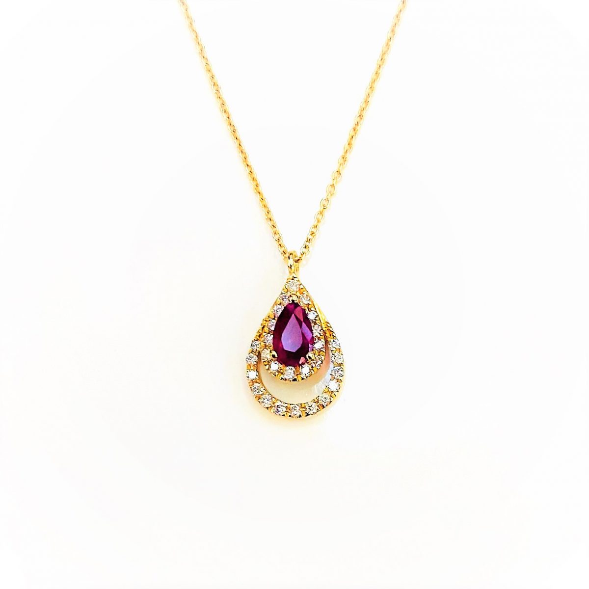 Necklace with Ruby & Diamonds
