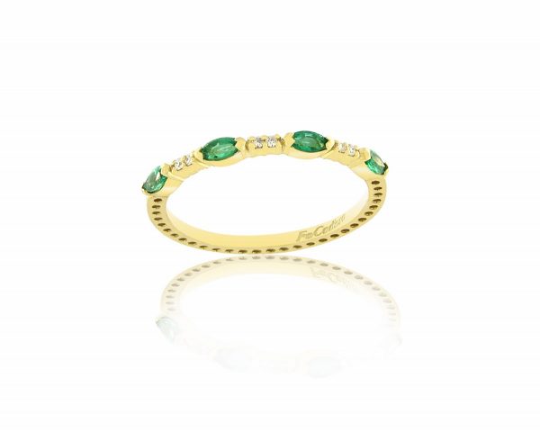 Ring with Emeralds & Diamonds