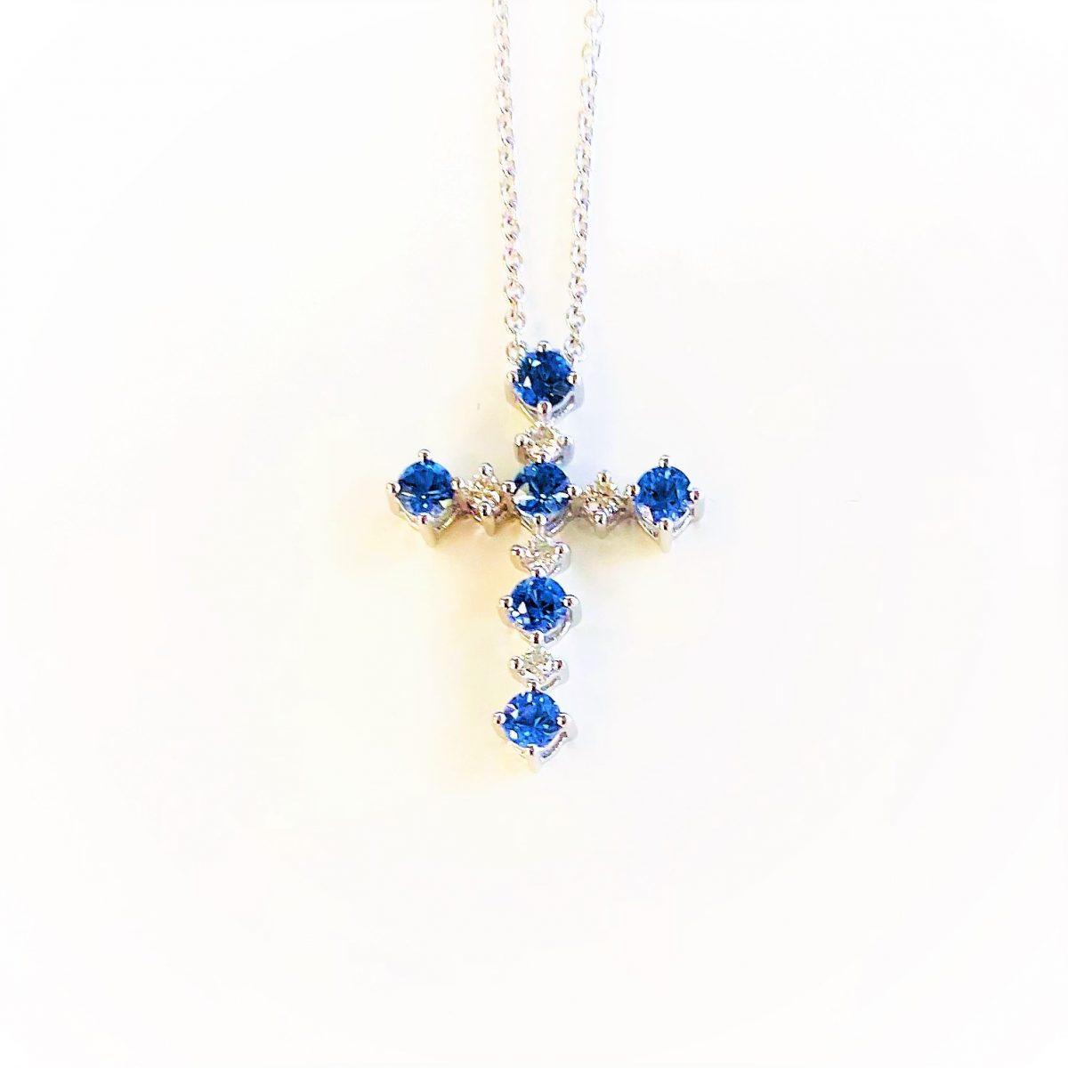 Cross with Sapphires & Diamonds