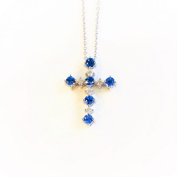 Cross with Sapphires & Diamonds