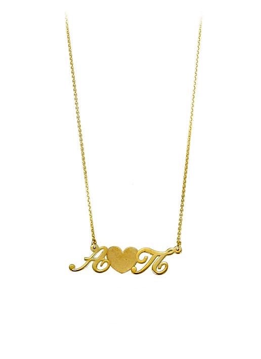 Necklace Monograms & heart