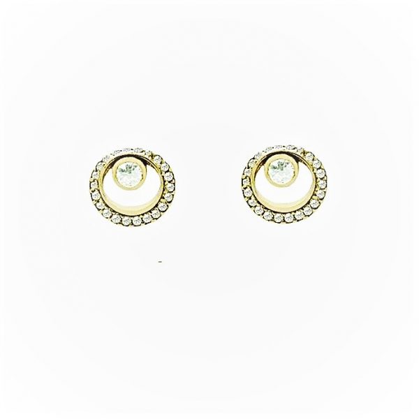 Solitaire earrings in a circle