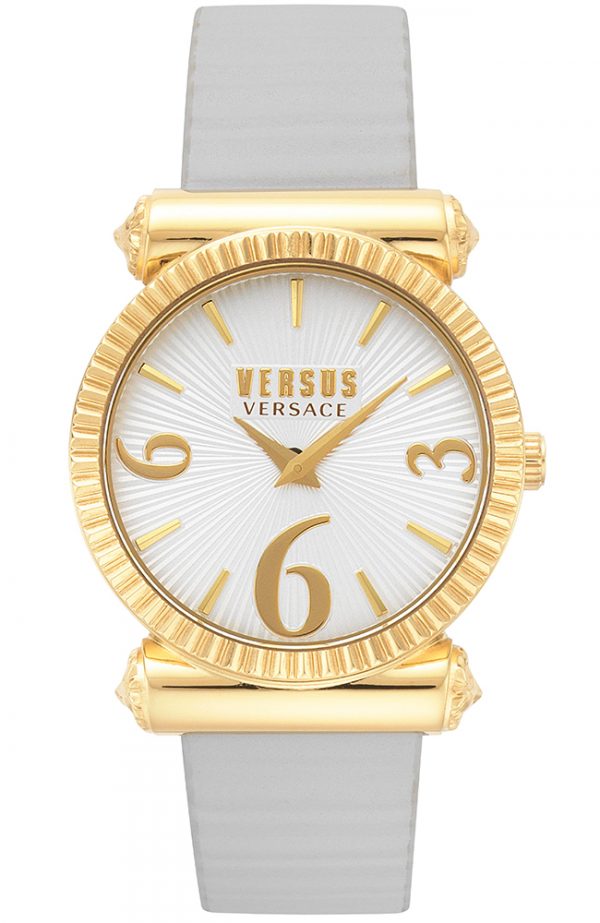 VERSUS VERSACE Republique Beige Leather Strap