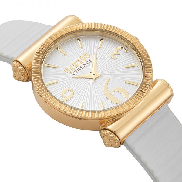 VERSUS VERSACE Republique Beige Leather Strap