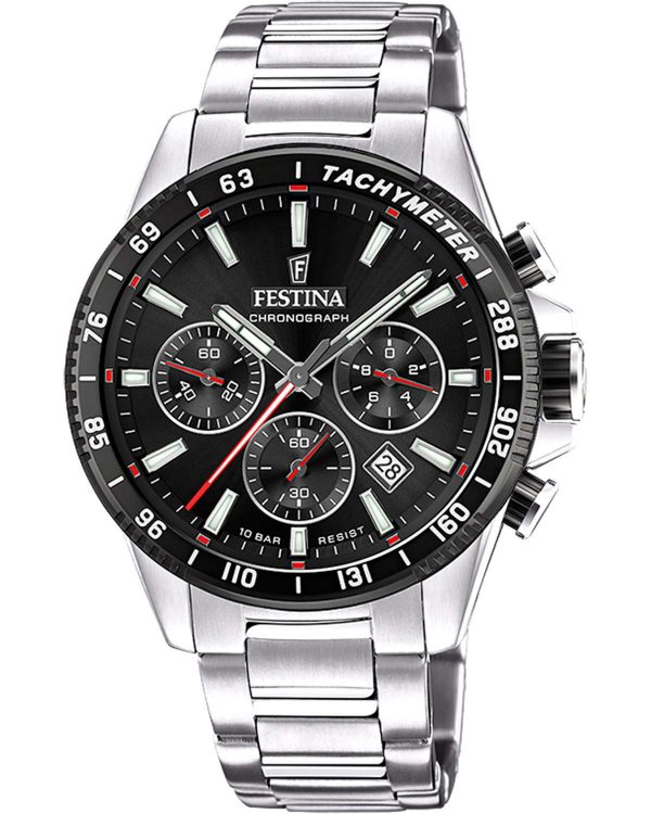 Festina chronograph with metal bracelet