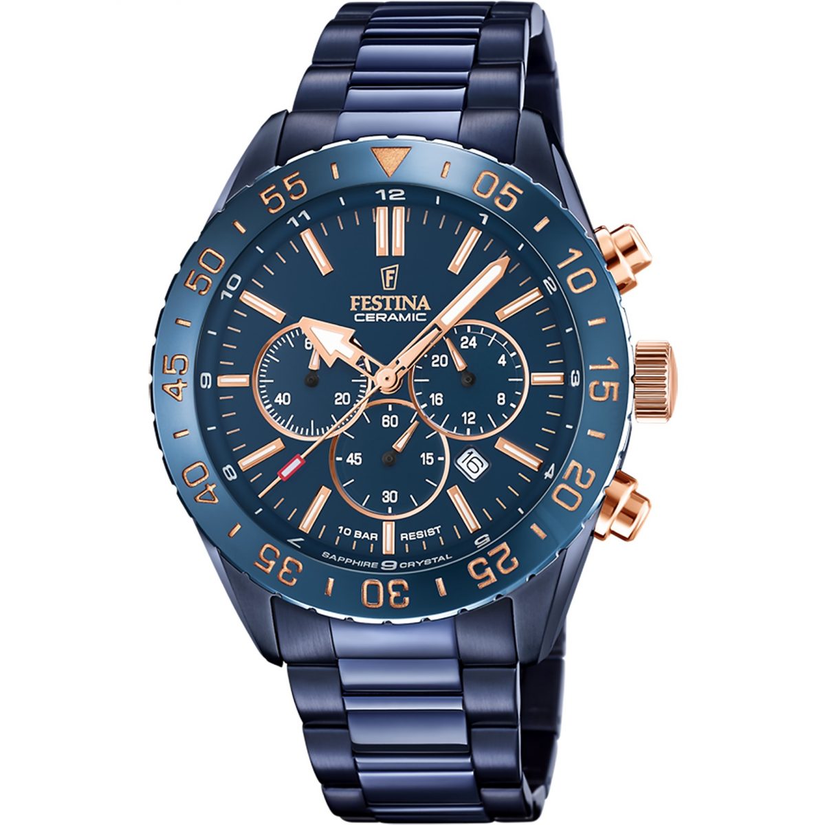 Festina chronograph with metal bracelet