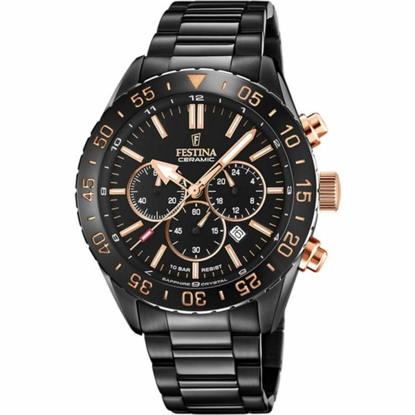 Festina chronograph with metal bracelet