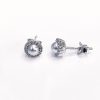 Rosette earrings with pearl