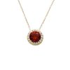 Rosette necklace with red stone