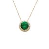 Rosette necklace with green stone