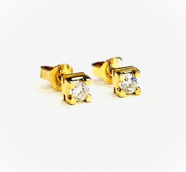 Single Stone Earrings with Diamonds